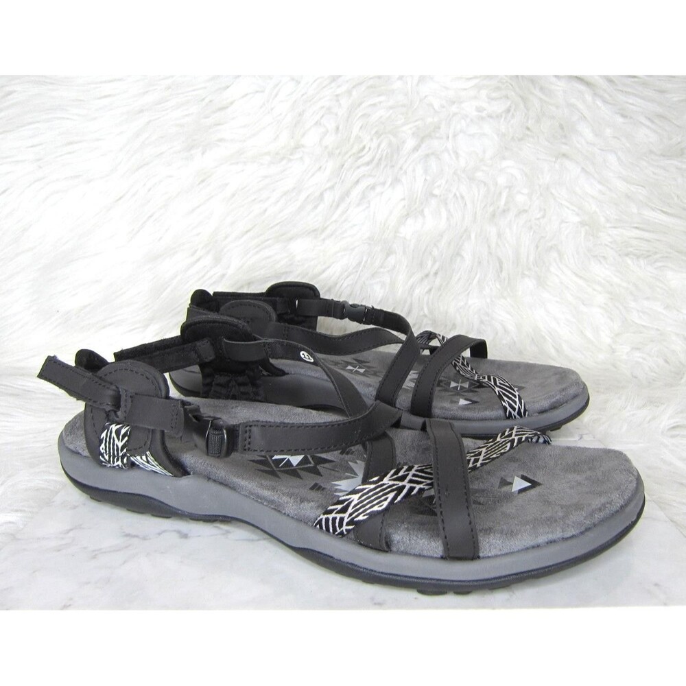 Skechers Women's Size 11 M Reggae Slim Vacay Sandals Strappy Memory Foam Black